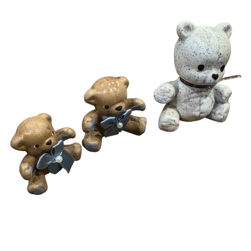 Vintage LOT OF 3 Ceramic? Miniature Mini Bears Animal Figurines Trinkets