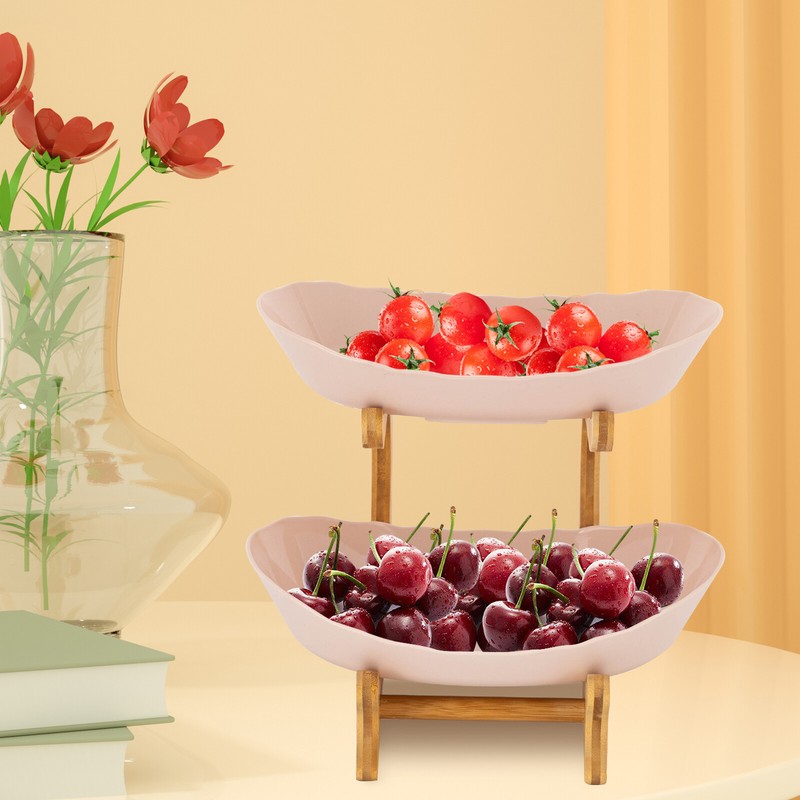 2 Tier Fruit Bowl Fruit Basket Stand Fruit Serving Tray For Dinner Parties gallery