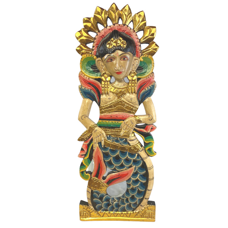Balinese Mermaid Panel Dewi Sri Hand carved wood Bali Wall Art decor Set 2 gallery