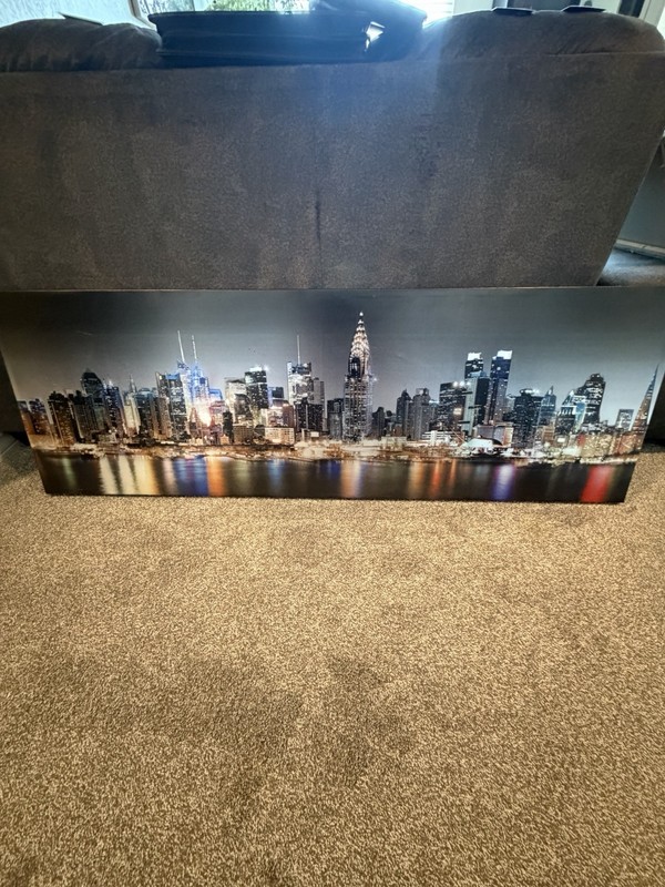 Modern Multicolor City Skyline Horizontal Print for Living Room or Office