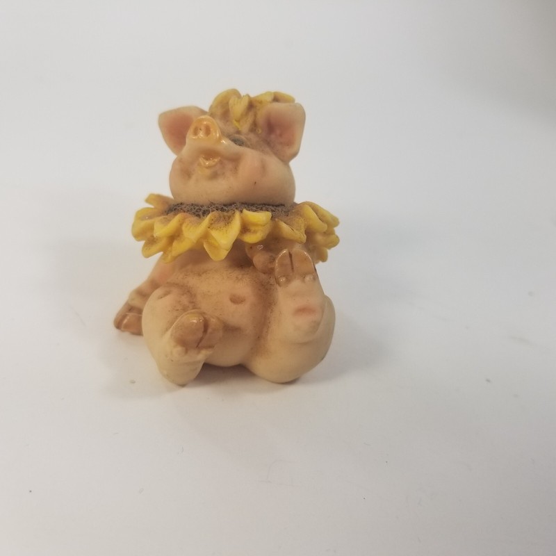 Pig Animal Model Figure Decoration Mini Sunflower Sitting Cute gallery
