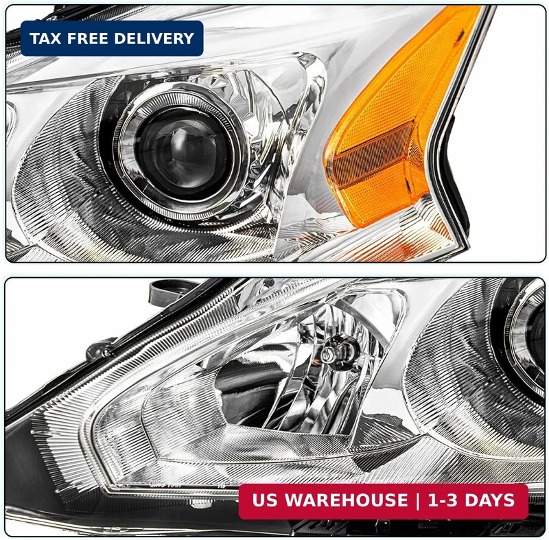 TUSDAR Upgraded Lens Headlights Assembly Fit for 2013-2015 Nissan Altima Halogen gallery
