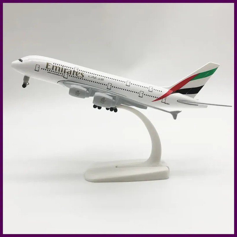 20cm Plane Model Airbus A 380 Air Model Emiratess Metal Alloy Airplane Decor