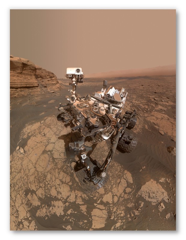 Curiosity Mars Rover Selfie Photo Poster Print, Outer Space Wall Art Decor Nasa