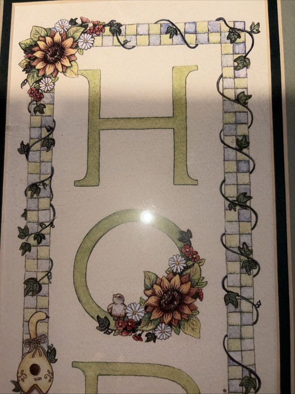 Vintage Home & Garden Party "Hope" Framed Wall Art Birds Birdhouses 11"x20" NEW gallery