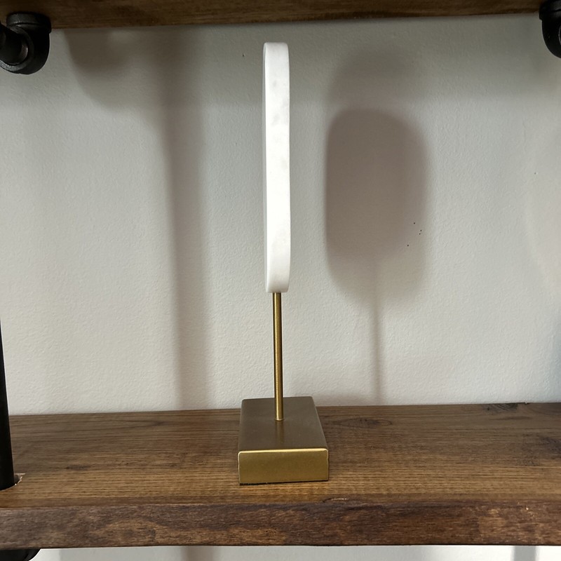 Crate and Barrel Marble and Brass on Stand, Alain Tabletop Sculpture gallery