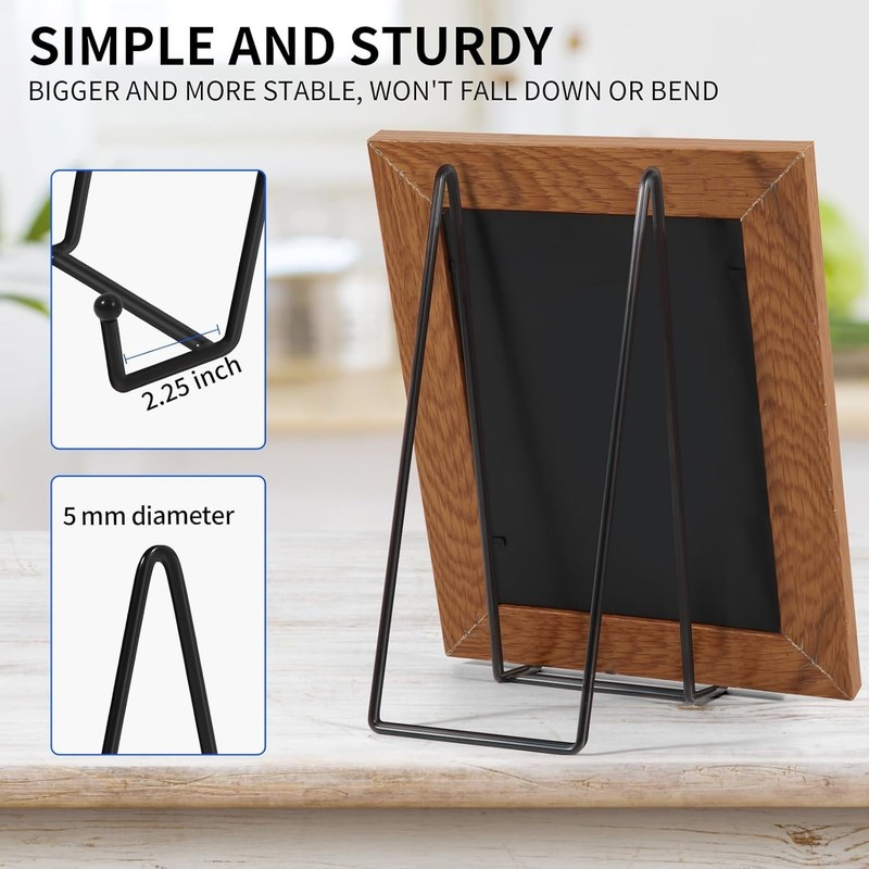 Lightweight 10 Inch Black Metal Easel Stand - 3 Pack for Decorative Displays gallery