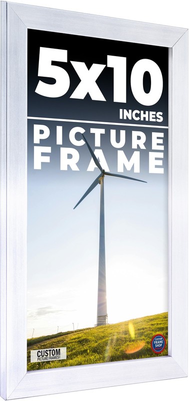 5×10 In Frame Silver Real Wood Picture Frame Width 0.75 inches | Interior Frame
