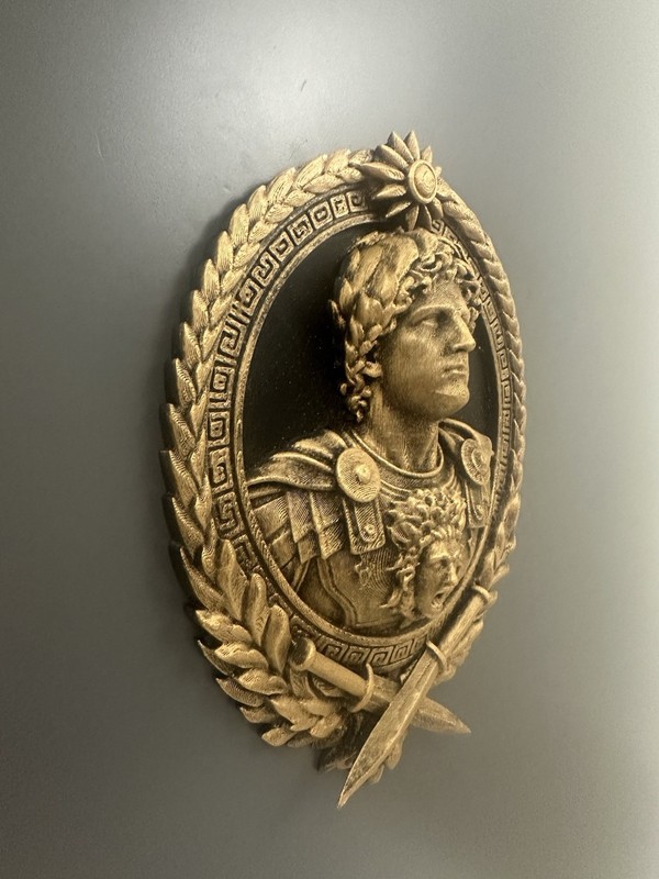 Alexander the Great Wall Medallion Greek Warrior Bust Medusa Armor Relief Plaque gallery