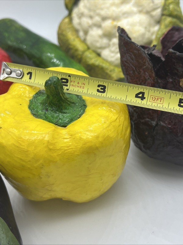 Lot Of 6 Paper Mache Fruits Vegetables Lifesize Decor Props Folk Art Movie Play gallery