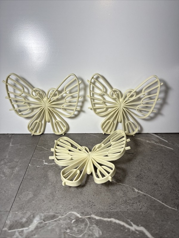 3 Vintage 1971 Burwood Products Butterfly Wall Art Hangings 6.5” gallery