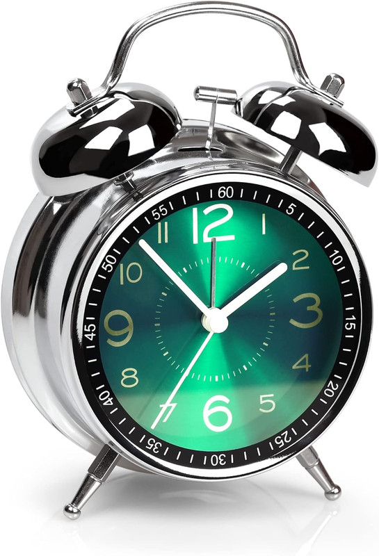 Super Loud Alarm Clock for Heavy Sleepers Adults,Twin Bell Retro 4 Inch Silent N