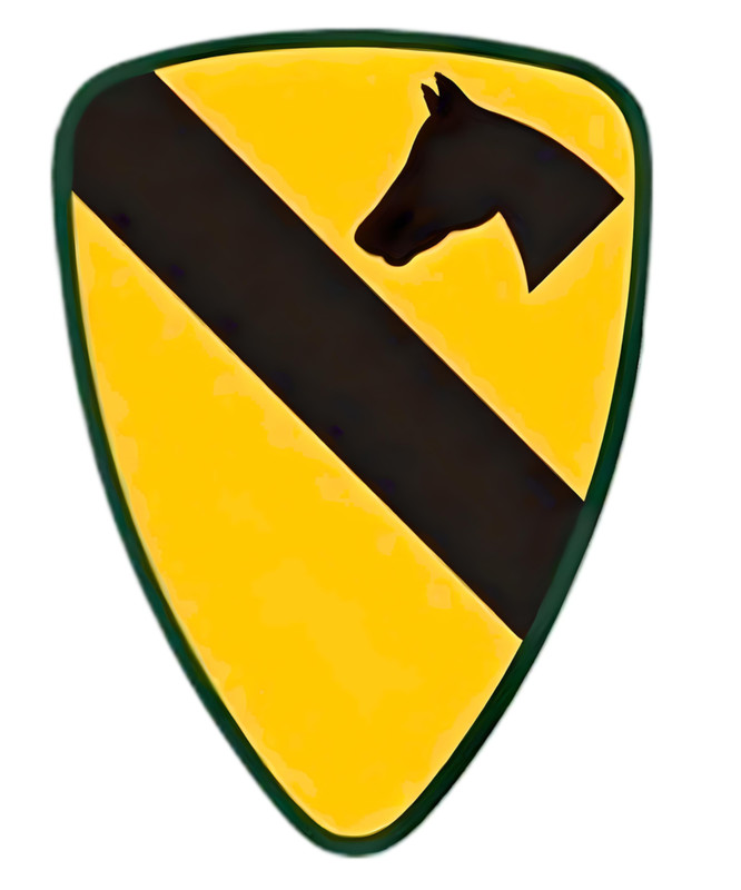1st Cavalry Division vinyl laminated glossy patriotic USA Army Ft Hood Spurs