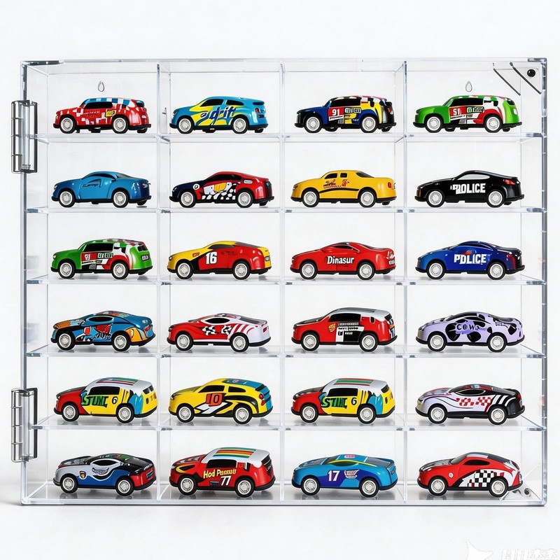 Wall Mount Acrylic Display Case 1/64 Scale for Hot Wheels, 6-Tier 24 Slots To…