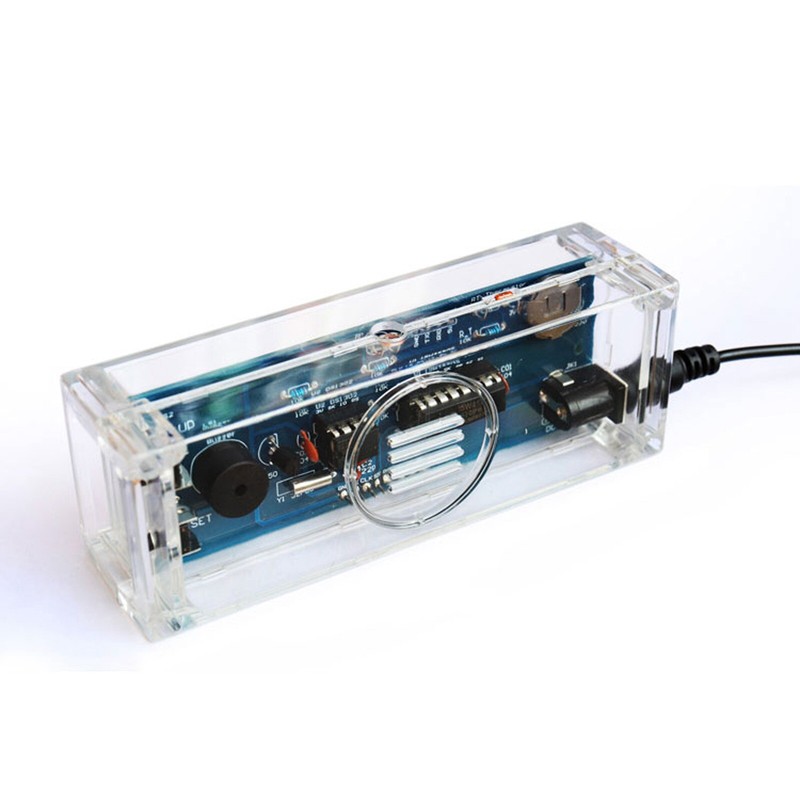 DC5V Digital Colorful LED Electronic Clock DIY kit Soldering Board W/Clear Case gallery