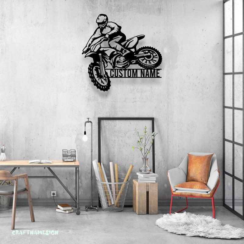 Personalized Motocross LED Metal Sign Custom Dirt Bike Wall Decor gallery