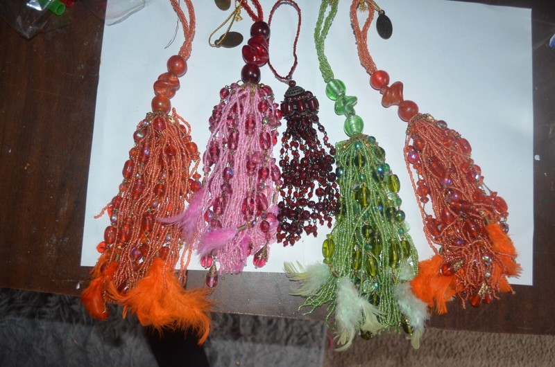 Home Decor Glass Bead Tassles Lot 2 LB Multicolor Katherines Collection gallery