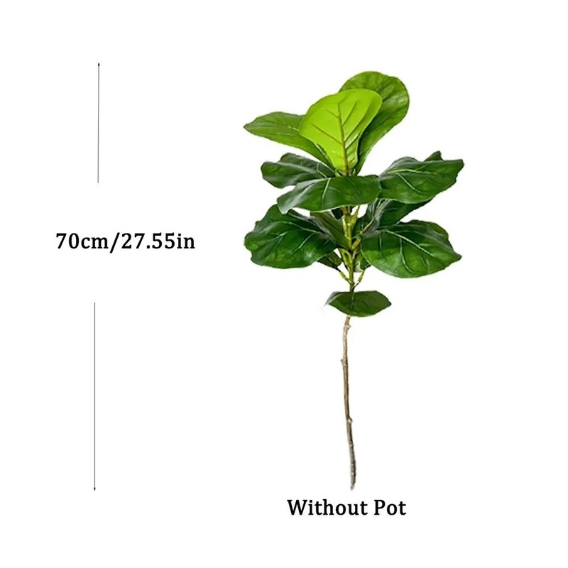 70-105cm Large Artificial Ficus Tree Fake Rubber Plants Branch Plastic Fiddle