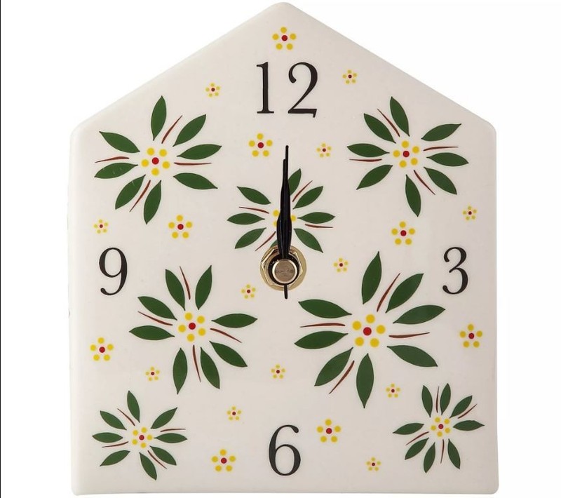 Temp-tations Desk Clock, Ceramic, 5″ X 5.5″, H442142 Old World Green, T49857