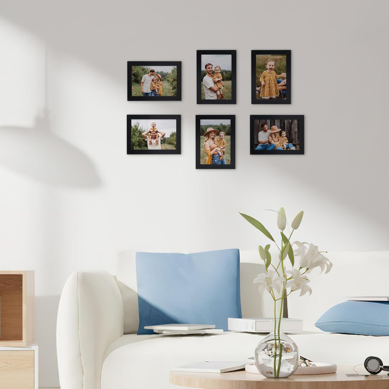 WIFTREY 18 Pack 3.5X5 Picture Frame Black, 3.5 X 5 Photo Frames Bulk for Wall Ha gallery
