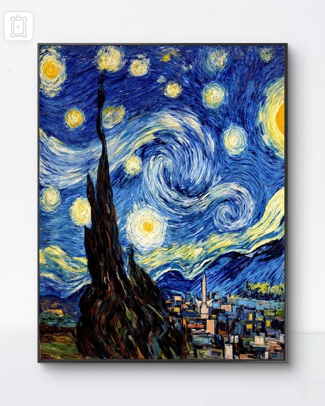 Van Gogh Starry Night Canvas Print Impressionist Post-Impressionist Wall 12*18
