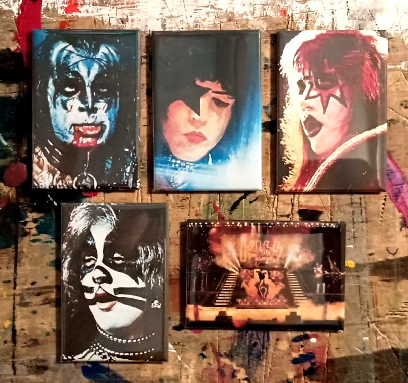 Set of 5 KISS 1977 Alive II 2×3 Refrigerator Magnets stage Ace Gene Peter Paul