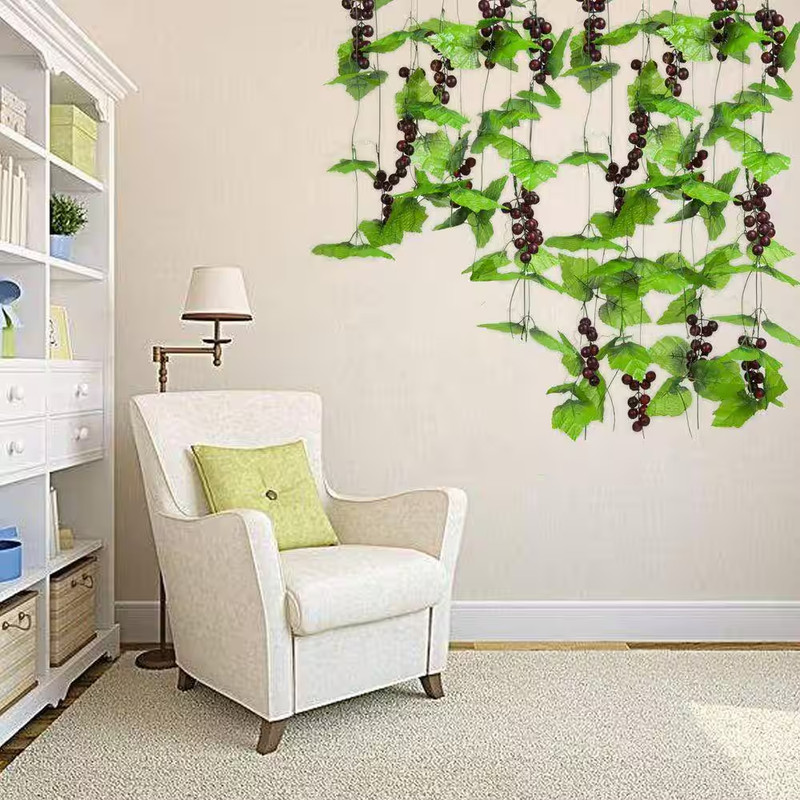 4.5 In. Green Artificial Grape Vine with 5-Pieces Silk Leaves and Fruit for Home gallery