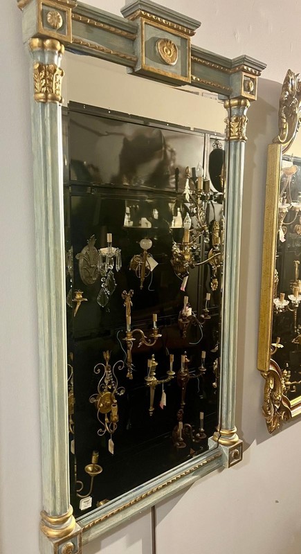 New 41x23 Wood Wall Mirror Elegant Gray Gold Frame Ornate Luxury Accent Home gallery