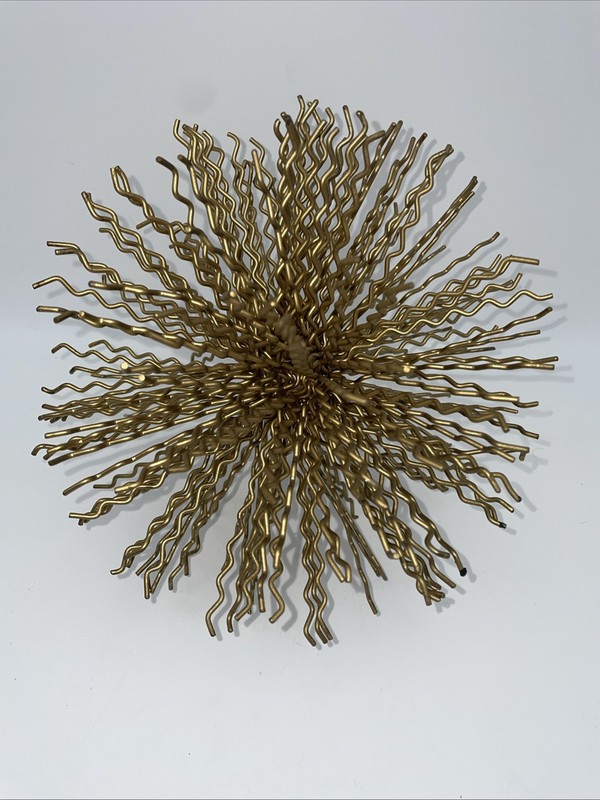 MCM Gold Tone Metal Starburst Sunburst Atomic Sea Urchin Sphere Approx 9” gallery