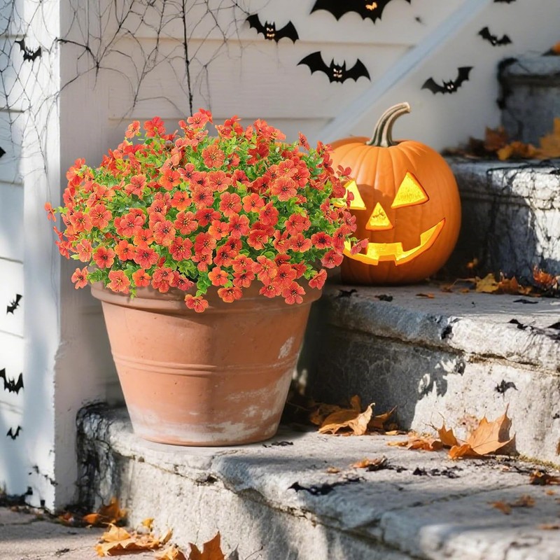 Artificial Fake Hanging Plants Flowers Basket Outdoors Summer Autumn Decor, gallery