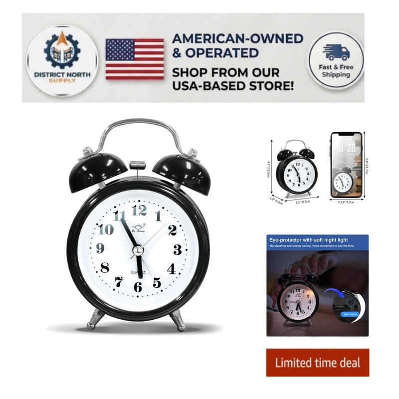 3D Dial Retro Alarm Clock for Adults & Teens - Battery Operated & Stylish
