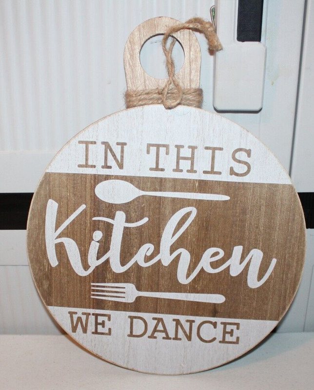 NEW Rustic 11″ Round Hanging In This Kitchen We Dance Old East Main Co.