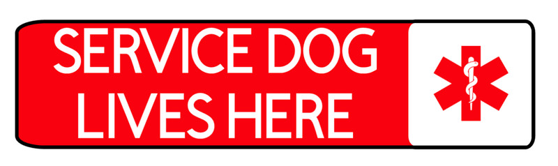 SERVICE DOG LIVES HERE WATERPROOF VINYL STICKER