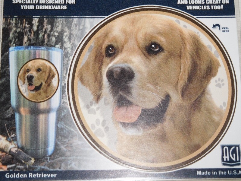 AGI TUMBLER DECAL GOLDEN RETRIEVER DOG 3″ VEHICLES TOO YETI NEW