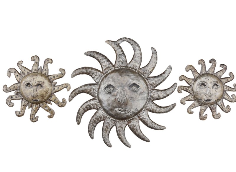 Handmade Haitian Metal Wall Art, Sun Collection, One of a Kind