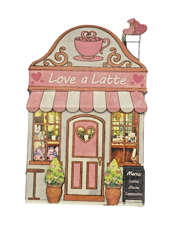 NEW 6″ VALENTINES BLOCK WOOD DECOR SWEETHEART FLOWER SHOP FREE SHIP