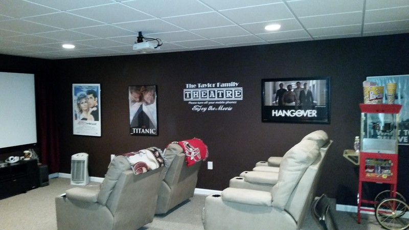Cinema Theatre customized sign home movie theater vinyl wall decor mural decal gallery