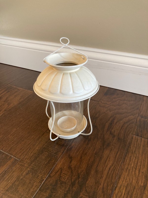 Lantern Tea Light Candle Holder Ivory French Country Cottage Farmhouse