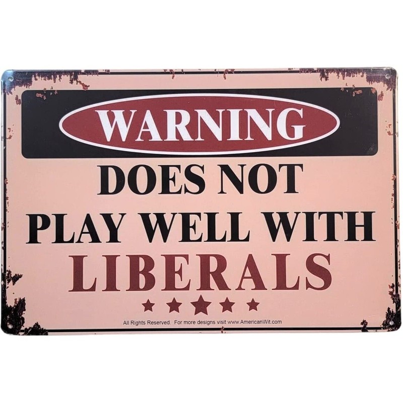 AMERICAN WIT 8″ x 12″ Metal Sign (WARNING – Does Not Play Well With Liberals)