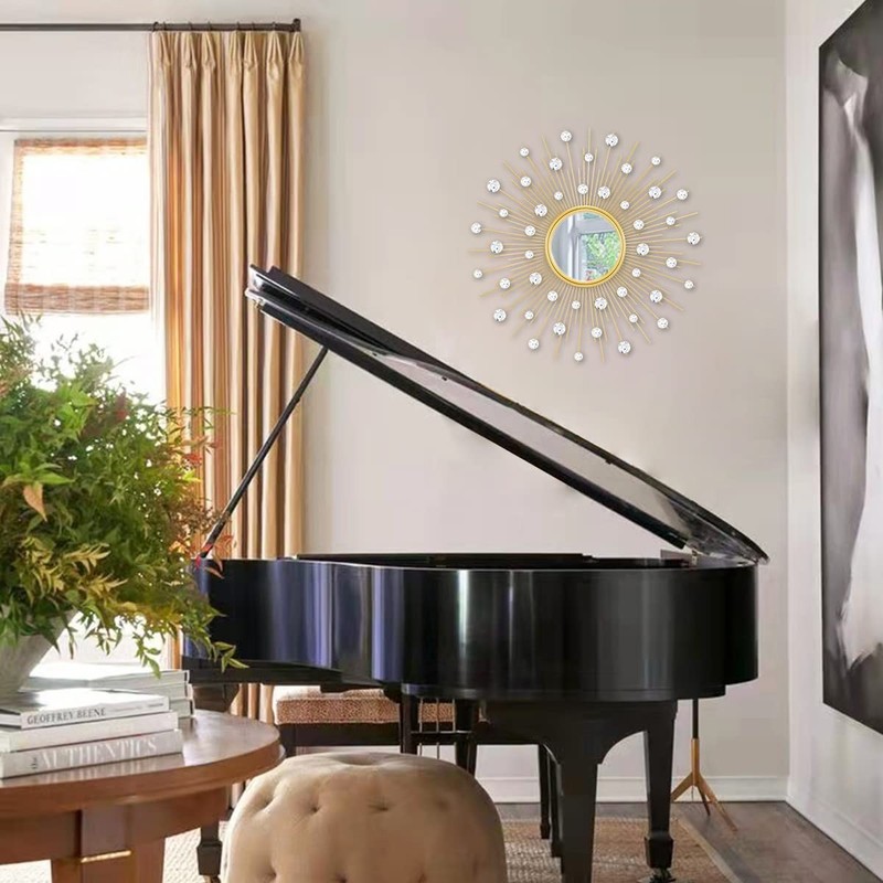 TaoliMo Gold Sunburst Mirror for Wall Decor Metal Sun 24"L x 24"W, gallery