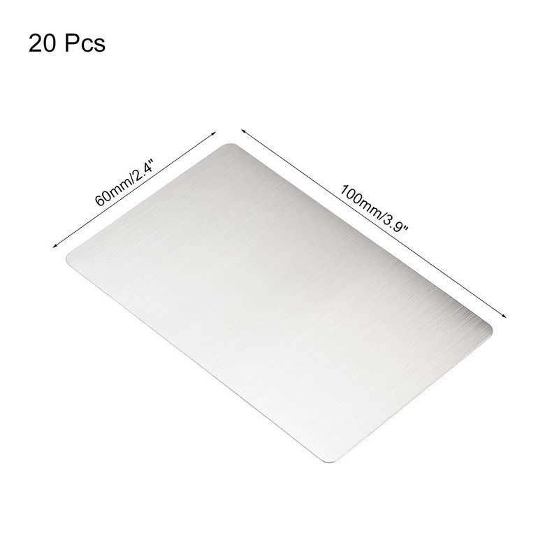 Metal Business Card 100x60x0.4mm Brushed Silver Plate 20pcs gallery