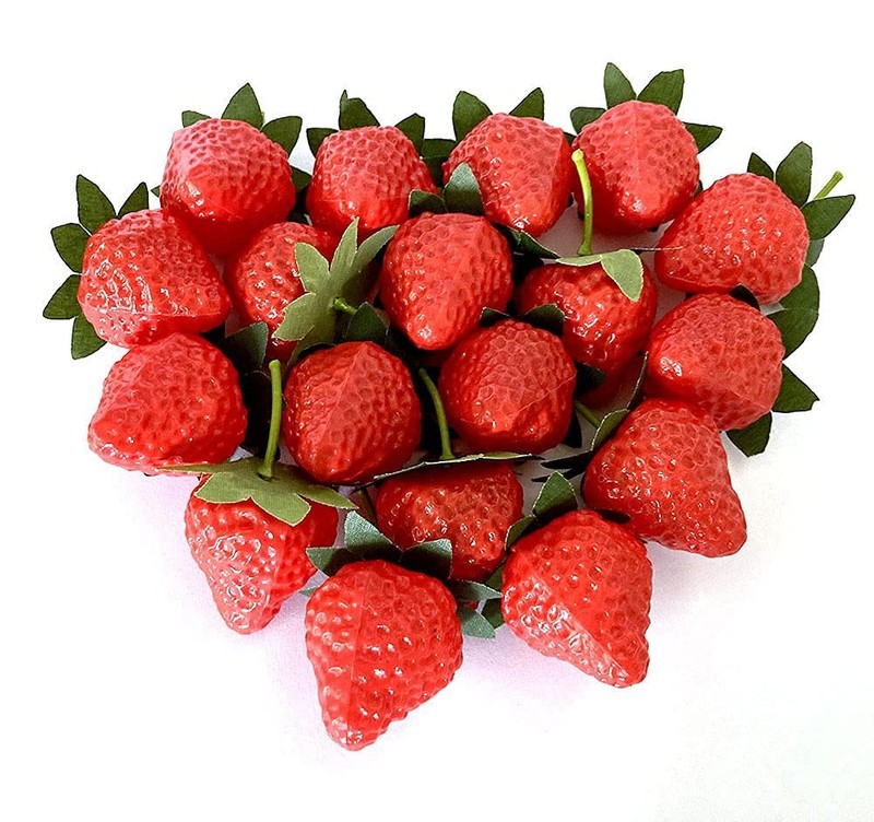 18PCS Plastic Artificial Red Strawberries Fake Lifelike Simulation Realistic ... gallery