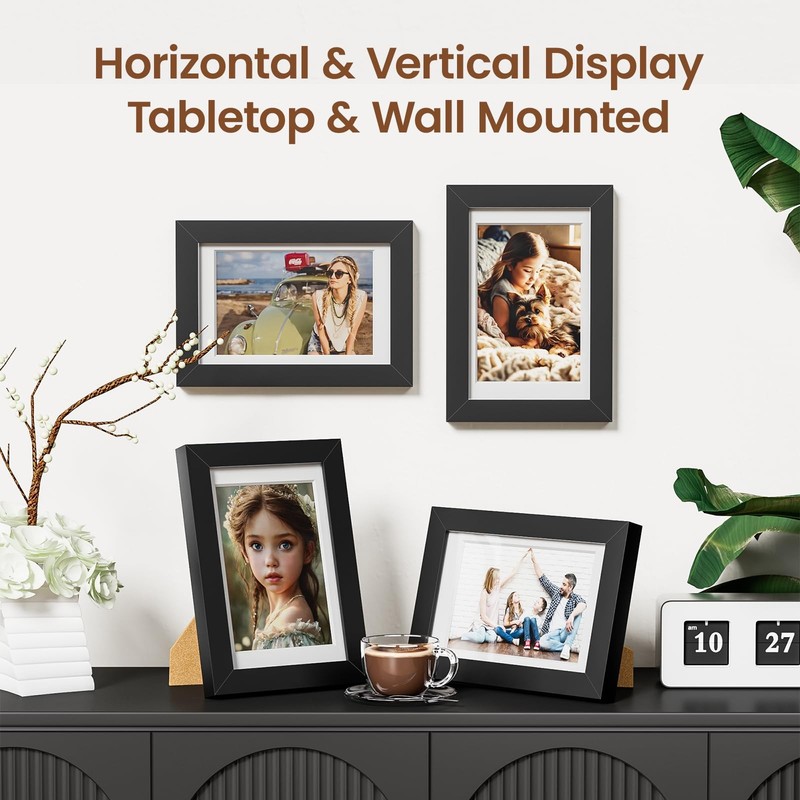 4x6 Picture Frame Set of 5,Display 3.5x5 Pictures with Mat or 4x6 without Mat .. gallery