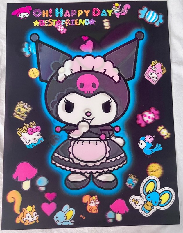 Kuromi,Melody- 3D Poster 3DLenticular Effect-2 Images In One