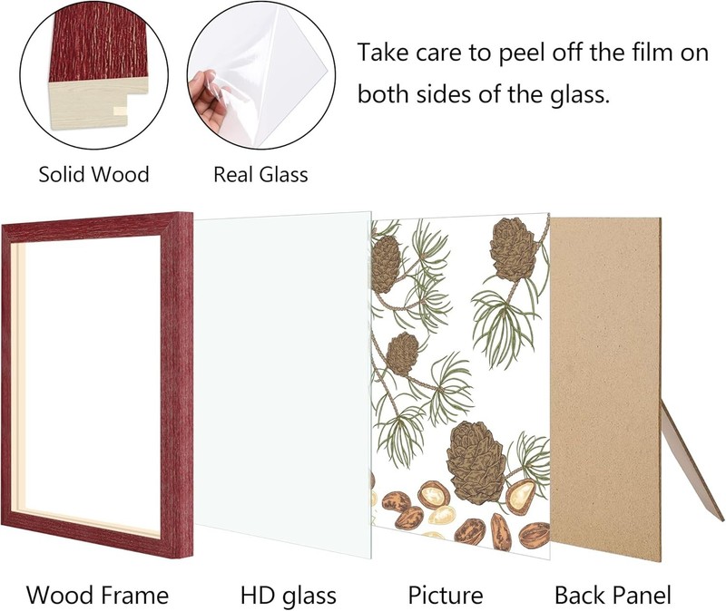 4x6 Picture Frame, Handmade Wood Rustic Red Photo Frame, High Definition Semi... gallery