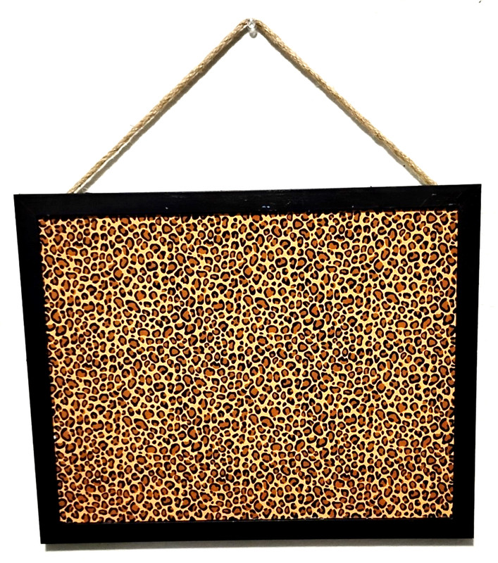 Leopard Print - Fabric Covered - Black Frame - 12" x 15" - CORK Bulletin Board gallery