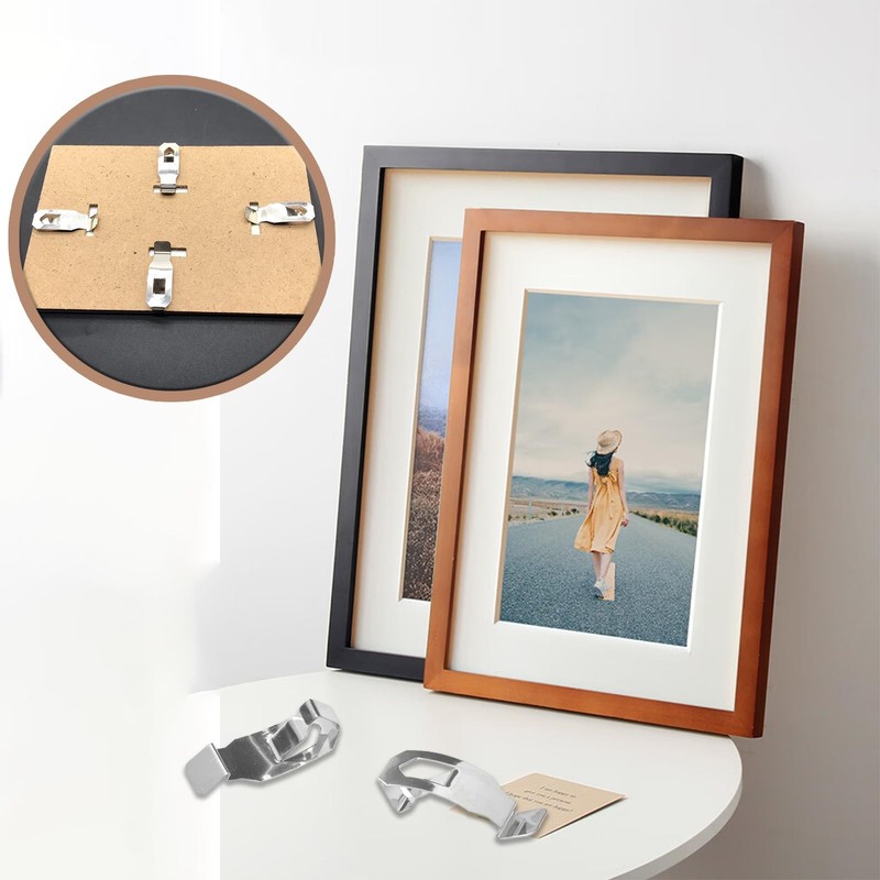 24 PCS Photo Frame Clips, Backboard Fixing Clips Metal Spring Turn Clip Hangi... gallery