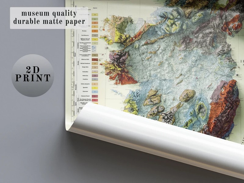 World Bathymetrical Map, World 2D Relief Map, World Vintage Map - 2D Flat gallery