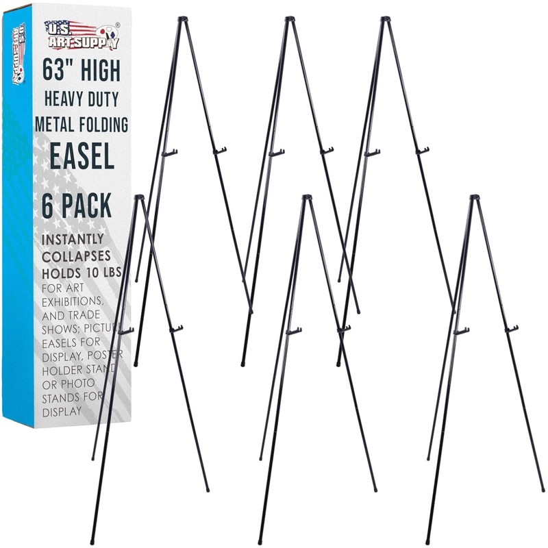 Versatile Folding Display Easels 63″ Pack of 6 – For Easy Setup & Transport