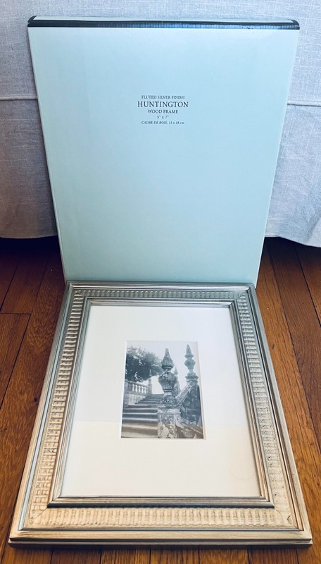 Restoration Hardware Fluted Silver Finish Huntington Wood Frame 5″x7″ NIB